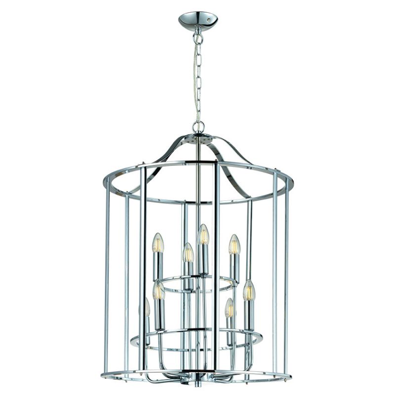 Cork Lighting-PF24756/4+4CR - Adare - Chrome 8 Light Lantern Pendant