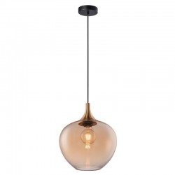 Berkley - Black & Bronze Pendant with Amber Glass ⌀ 29 cm Berkley - Black & Bronze Pendant with Amber Glass ⌀ 29 cm