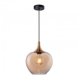 Berkley - Black & Bronze Pendant with Amber Glass ⌀ 24 cm Berkley - Black & Bronze Pendant with Amber Glass ⌀ 24 cm