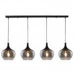 Berkley - Black 4 Light over Island Fitting with Smoked Glass Berkley - Black 4 Light over Island Fitting with Smoked Glass