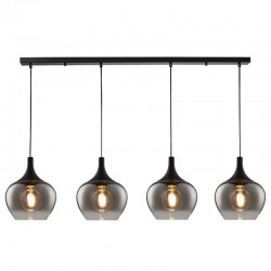 Berkley - Black 4 Light over Island Fitting with Smoked Glass Berkley - Black 4 Light over Island Fitting with Smoked Glass