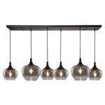 Berkley - Black 6 Light over Island Fitting with Smoked Glass Berkley - Black 6 Light over Island Fitting with Smoked Glass