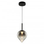 Vetro - Black LED Pendant with Smoked Glass
