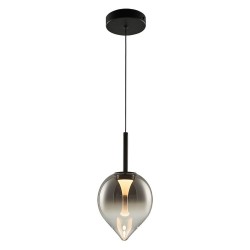 Vetro - Black LED Pendant with Smoked Glass