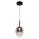 Cork Lighting-PF2576/1SMK - Vetro - Black LED Pendant with Smoked Glass