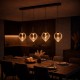Cork Lighting-PF2576/4SMK - Vetro - Black 4 Light LED over Island Fitting with Smoked Glass