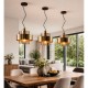 Cork Lighting-PF4202/1LSM - Mela - Black & Matt Brass Pendant with Smoked Glass