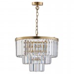 Lazio - Brushed Brass 7 Light Chandelier with Crystal