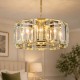 Cork Lighting-PF4655/6SB - Presocia - Painted Gold 6 Light Chandelier with Transparent Crystal