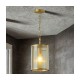 Cork Lighting-PF5018/1LGLD - Carter - Painted Gold Pendant with Ribbed Glass