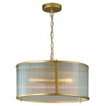 Carter - Painted Gold 4 Light Pendant with Ribbed Glass Carter - Painted Gold 4 Light Pendant with Ribbed Glass