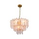 Cork Lighting-PF5270-6GLD - Cascade - Satin Brass 6 Light Chandelier with Slate Glass Style