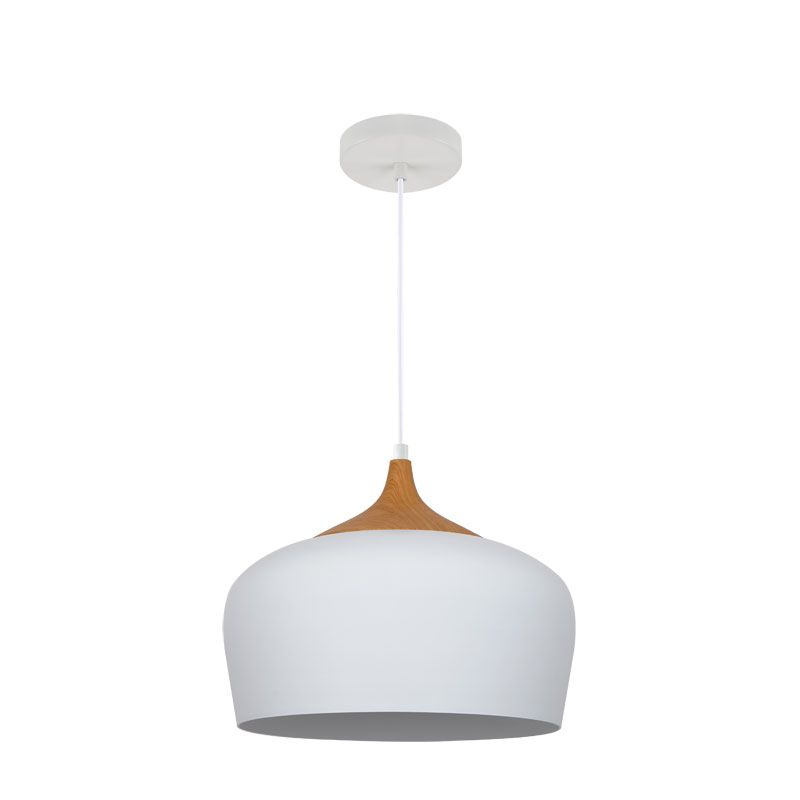 Cork Lighting-PF6094/WHL - Matera - Sand White & Wood Pendant