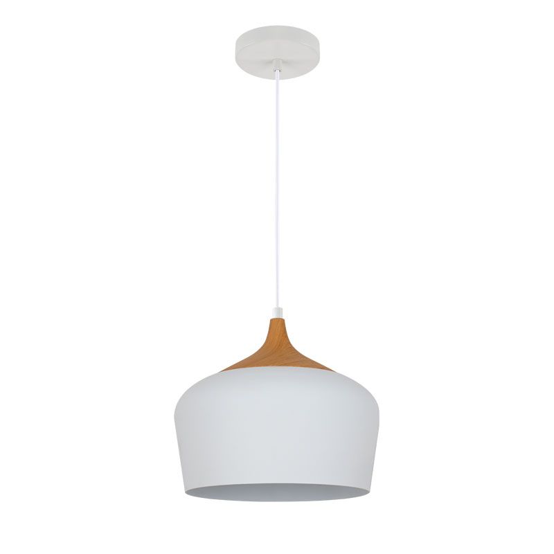 Cork Lighting-PF6094/WHS - Matera - Sand White & Wood Pendant