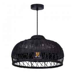 Harvest - Black Pendant with Black Rattan Shade Harvest - Black Pendant with Black Rattan Shade