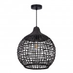 Harvest - Black Pendant with Black Rattan Shade Harvest - Black Pendant with Black Rattan Shade