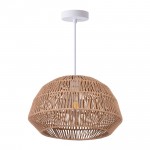 Harvest - White Pendant with Braided Paper Shade Harvest - White Pendant with Braided Paper Shade