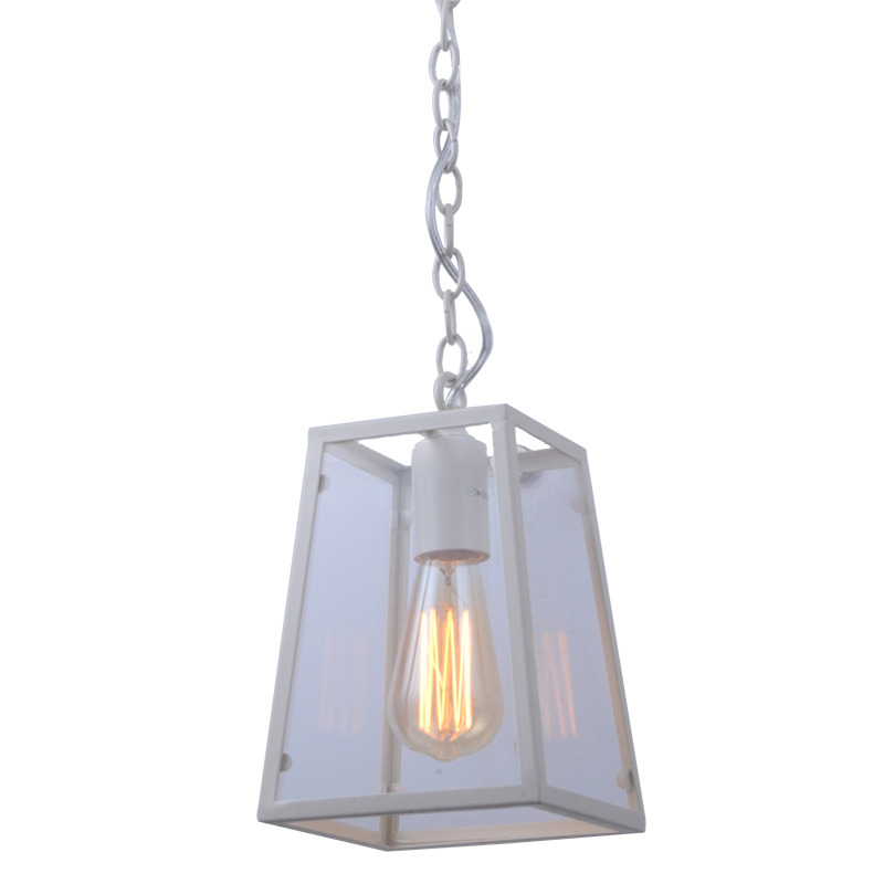 Cork Lighting-PF7204/1IV - Antella - Clear Glass & Ivory Single Lantern Pendant