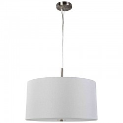 Rouen - Satin Silver Pendant with White Diffuser & Grey Shade