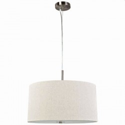 Rouen - Satin Silver Pendant with White Diffuser & Oat Shade Rouen - Satin Silver Pendant with White Diffuser & Oat Shade