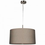 Rouen - Satin Silver Pendant with White Diffuser & Taupe Shade Rouen - Satin Silver Pendant with White Diffuser & Taupe Shade