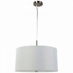 Rouen - Satin Silver Pendant with White Diffuser & White Shade Rouen - Satin Silver Pendant with White Diffuser & White Shade