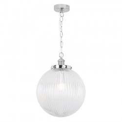 Silvia - Chrome Pendant with Clear Ribbed Glass Silvia - Chrome Pendant with Clear Ribbed Glass