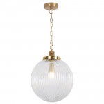 Silvia - Matt Brass Pendant with Clear Ribbed Glass Silvia - Matt Brass Pendant with Clear Ribbed Glass