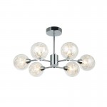 Morley - Chrome 6 Light Semi Flush with Clear Glass & Wire Morley - Chrome 6 Light Semi Flush with Clear Glass & Wire