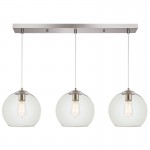Globe - Chrome 3 Light over Island Fitting with Clear Glass Globe - Chrome 3 Light over Island Fitting with Clear Glass