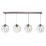 Globe - Chrome 4 Light over Island Fitting with Clear Glass Globe - Chrome 4 Light over Island Fitting with Clear Glass