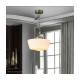 Cork Lighting-PFSCHGL/AB - School House - Antique Brass Pendant with White Glass IP44