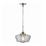 School House - Satin Nickel Pendant with Clear Glass School House - Satin Nickel Pendant with Clear Glass