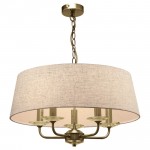 Stylo - Antique Brass 5 Light Centre Fitting with Cream Shade Stylo - Antique Brass 5 Light Centre Fitting with Cream Shade