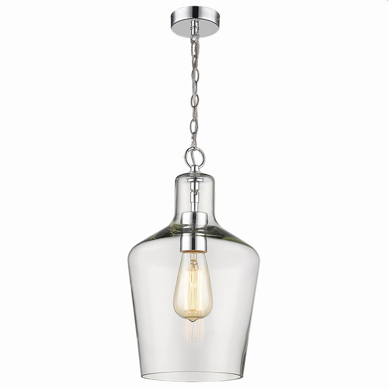 Cork Lighting-PFTAY3012/1PC - Taylor - Chrome Pendant with Clear Glass