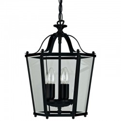 Lanterns - Black 3 Light Lantern Pendant