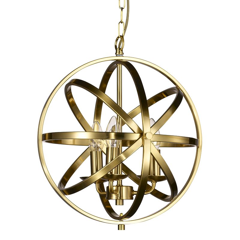 Cork Lighting-PL5343/3MB - Besca - Matt Brass 3 Light Spherical Cage Pendant