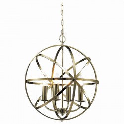 Besca - Antique Brass 4 Light Spherical Cage Pendant Besca - Antique Brass 4 Light Spherical Cage Pendant