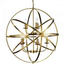 Besca - Matt Brass 8 Light Spherical Cage Pendant