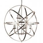 Besca - Satin Nickel 8 Light Spherical Cage Pendant