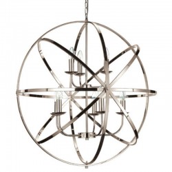 Besca - Satin Nickel 8 Light Spherical Cage Pendant