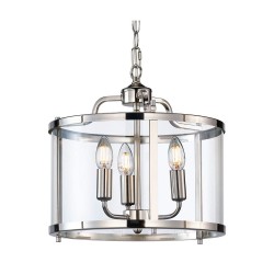 Zaros - Polished Nickel 3 Light Lantern Pendant