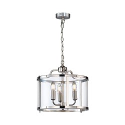 Zaros - Polished Nickel 3 Light Lantern Pendant