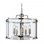 Zaros - Polished Nickel 5 Light Lantern Pendant