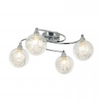 Nasa - Chrome 4 Light Flush with Chrome Wire & Clear Glass Nasa - Chrome 4 Light Flush with Chrome Wire & Clear Glass