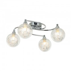 Nasa - Chrome 4 Light Flush with Chrome Wire & Clear Glass Nasa - Chrome 4 Light Flush with Chrome Wire & Clear Glass