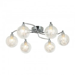 Nasa - Chrome 6 Light Flush with Chrome Wire & Clear Glass Nasa - Chrome 6 Light Flush with Chrome Wire & Clear Glass