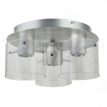 Vintage - Aluminium 3 Light Flush with Clear Glass Vintage - Aluminium 3 Light Flush with Clear Glass