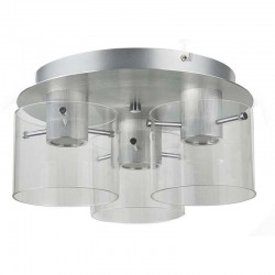 Vintage - Aluminium 3 Light Flush with Clear Glass Vintage - Aluminium 3 Light Flush with Clear Glass