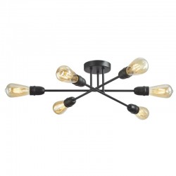 Venus - Black 6 Light Semi Flush Venus - Black 6 Light Semi Flush